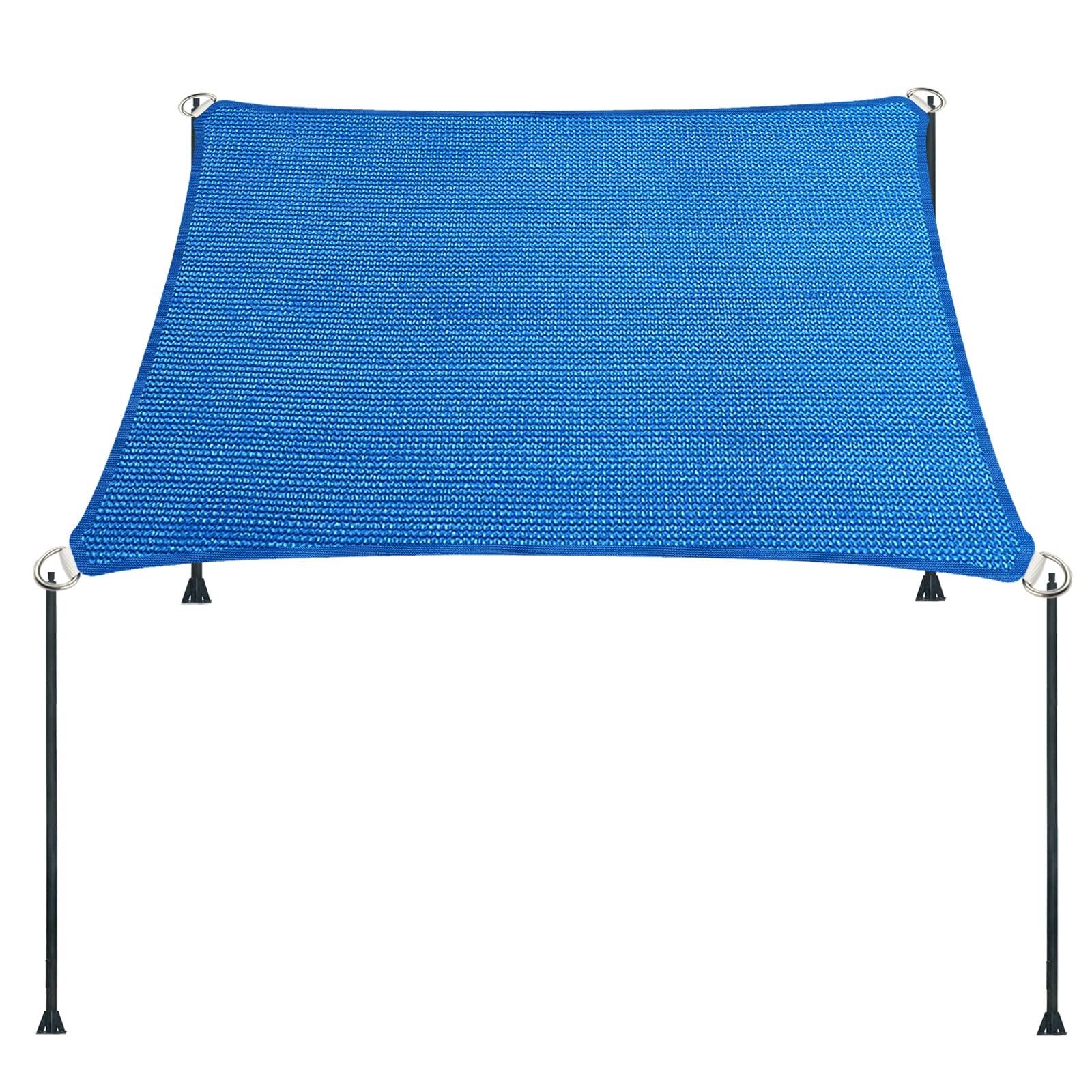 14' X 20' Blue Straight Edge Sun Shade Sail, Rectangle Awning Outdoor Shade Cloth Pergola Cover Uv Block Fabric- Customized