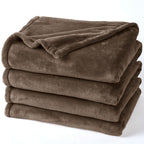 Phf Ultra Soft Fleece Blanket Queen Size, No Shed No Pilling Luxury Plush Cozy 300Gsm Lightweight Blanket For Bed, Couch, Chair, Sofa Suitable For All Season, 90' X 90', Cocoa Brown
