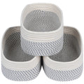 CubesLand Small Woven Storage Baskets for Shelves ,Closet Storage Bins for Shelves, Rope Baskets for Organizing, Baby Nursery To