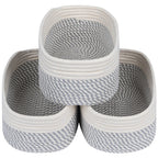 CubesLand Small Woven Storage Baskets for Shelves ,Closet Storage Bins for Shelves, Rope Baskets for Organizing, Baby Nursery To