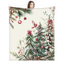 Mindsoft Christmas Tree Blanket Christmas Balls Pine Needles Pine Cardinal Bird Fuzzy Plush Flannel Cozy Blanket Winter Christma