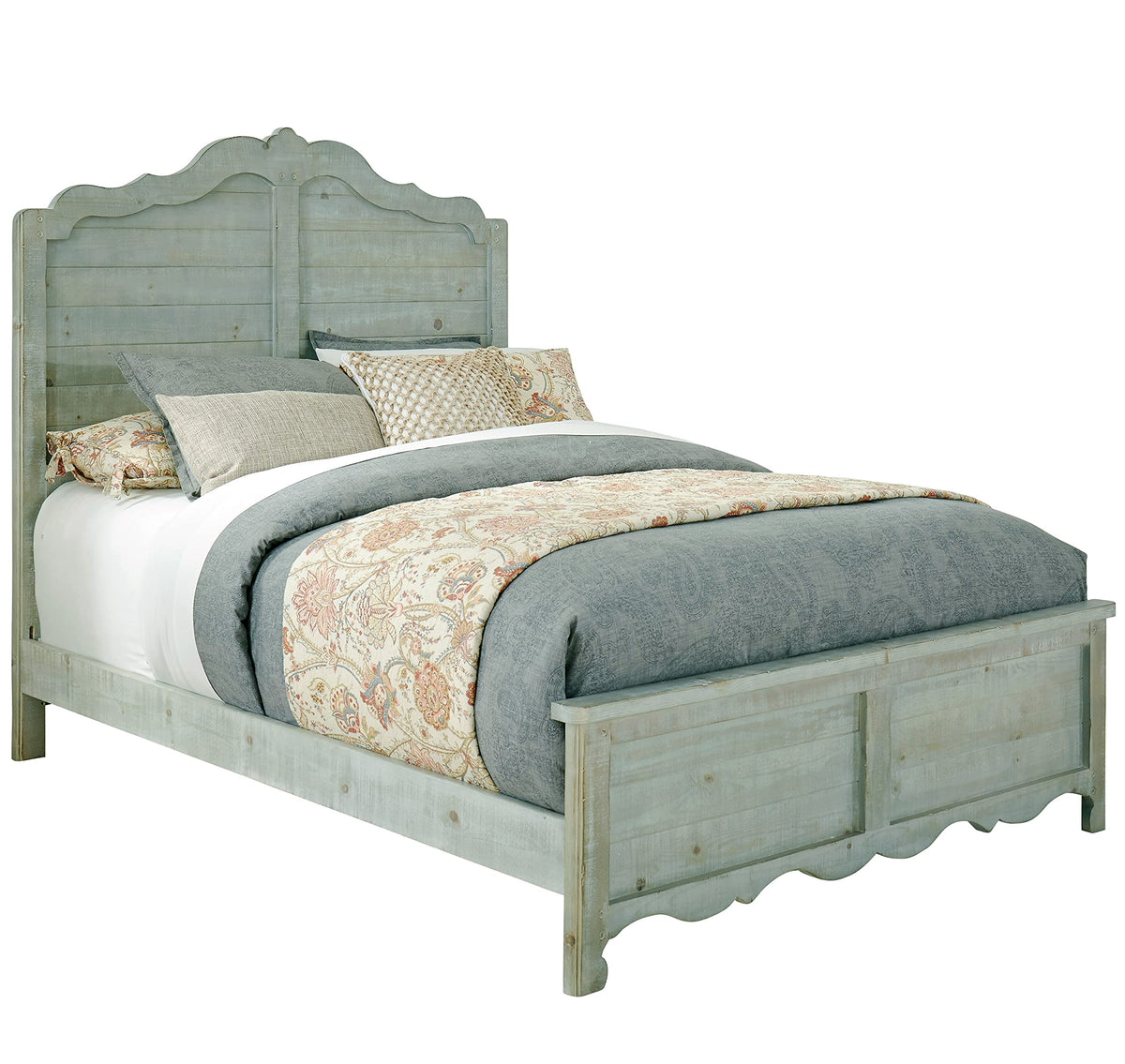 Progressive Furniture King Chatsworth Panel Bed, Mint Green