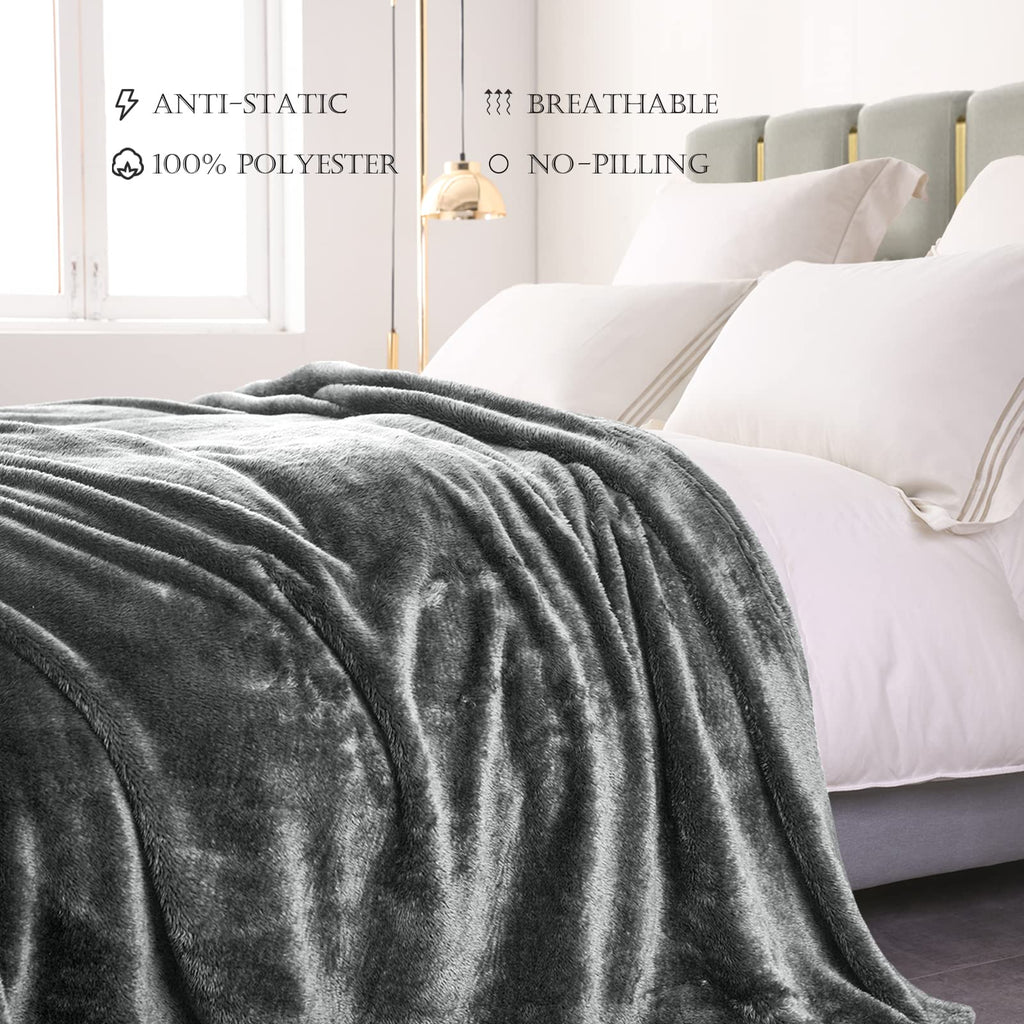 Exclusivo Mezcla Plush Fuzzy Fleece Bed Blanket King Size, Super Soft, Fluffy And Warm Blankets For Couch, Bed, All Season Use (