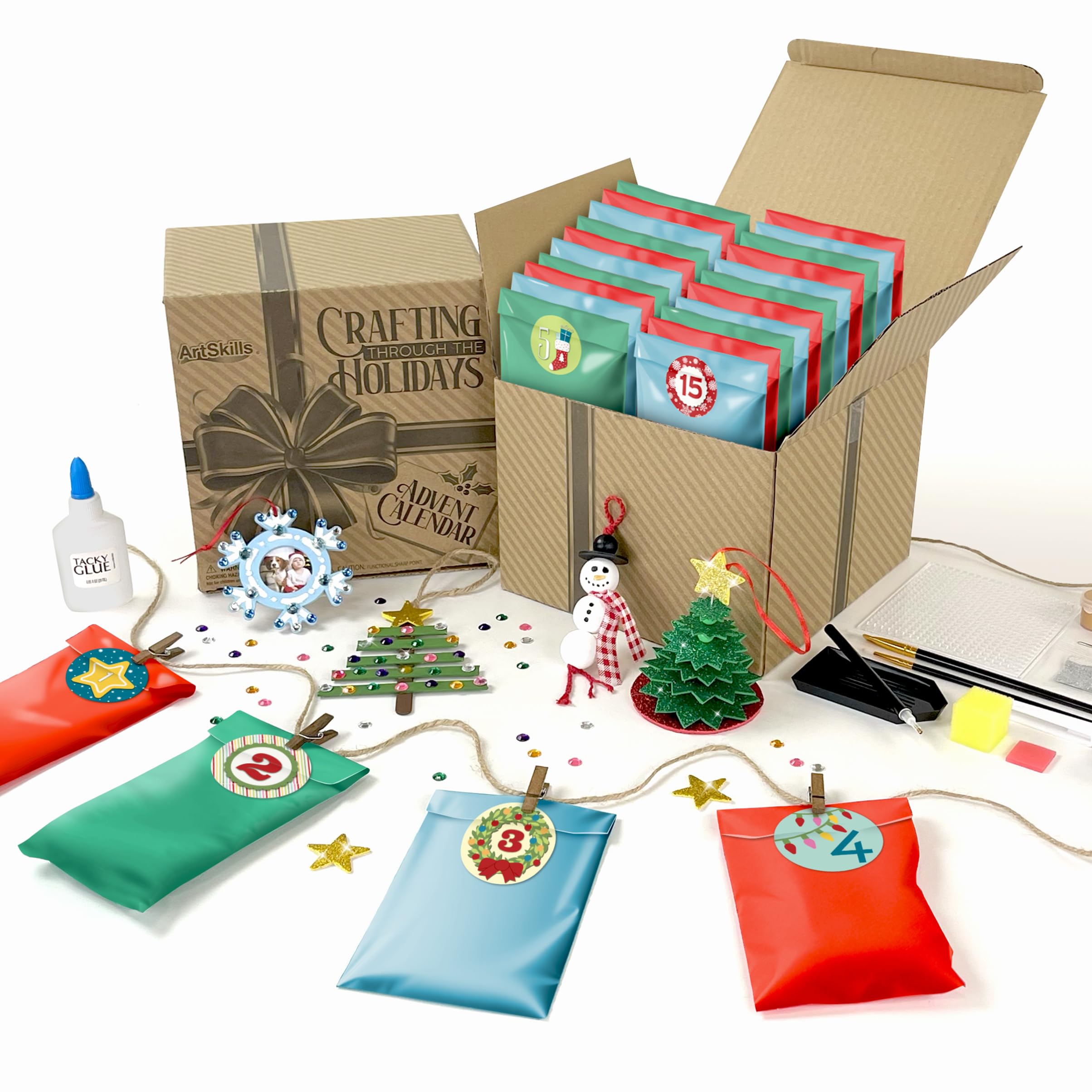 ArtSkills 25 Day Christmas Craft Advent Calendar 2024, Crafting Through the Holidays Arts & Crafts Advent Calendar for Kids