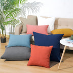 Phf 100% Cotton Waffle Weave Throw Pillow Cover, 24' X 24', No Insert, 2 Pack Square Pillowcases Shell, Elegant Home Decorative Throw Pillow Covers For Bed Couch Sofa, Dusty Blue