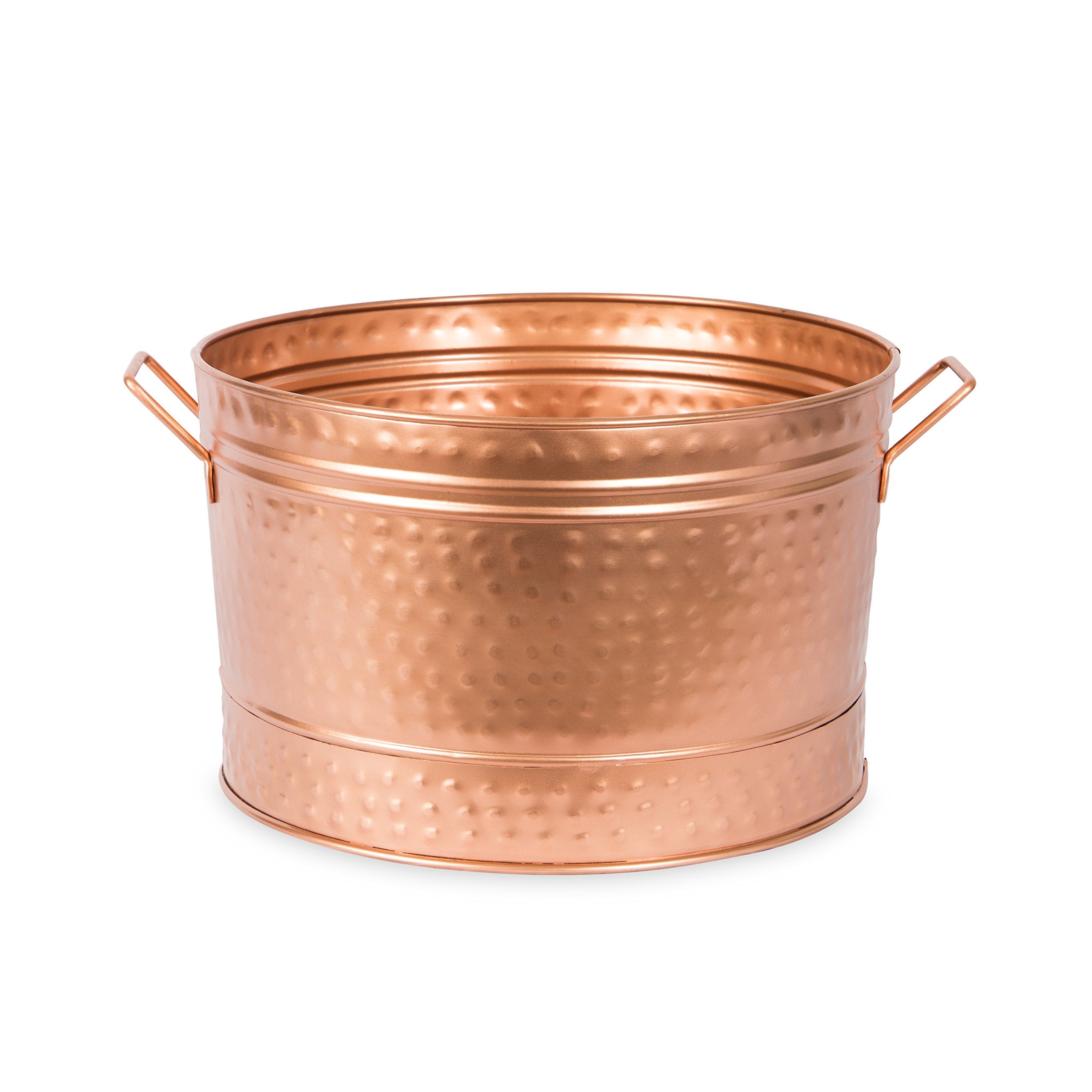 Achla Designs C-50C Coppertub Round Hammered Copper Plated Galvanized Tub