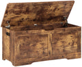 Timberer 39.4' Storage Chest, Wooden Storage Bench, Lift Top Toy Chest With 2 Safety Hinges, Large Toy Box, Entryway Bench For Living Room, Bedroom, Rustic Brown
