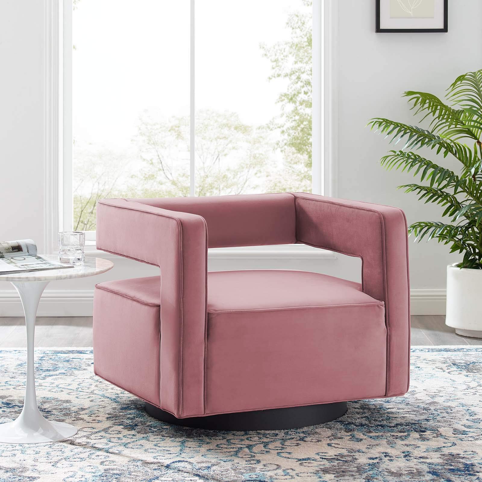 Modway Booth Armchairs, Dusty Rose