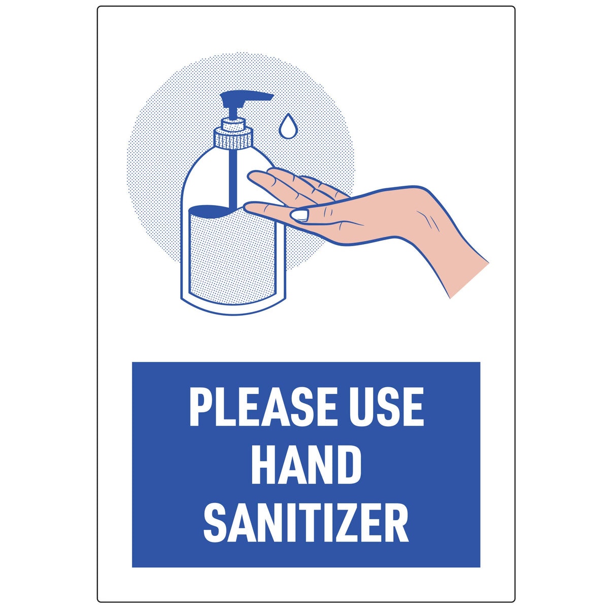 Avery Preprinted Wall Decals, &quot;Please Use Hand Sanitizer&quot; Safety Signs, 7&quot; x 10&quot;, Tear and Water Resisitant, 5 Removable Wall Signs (83179)