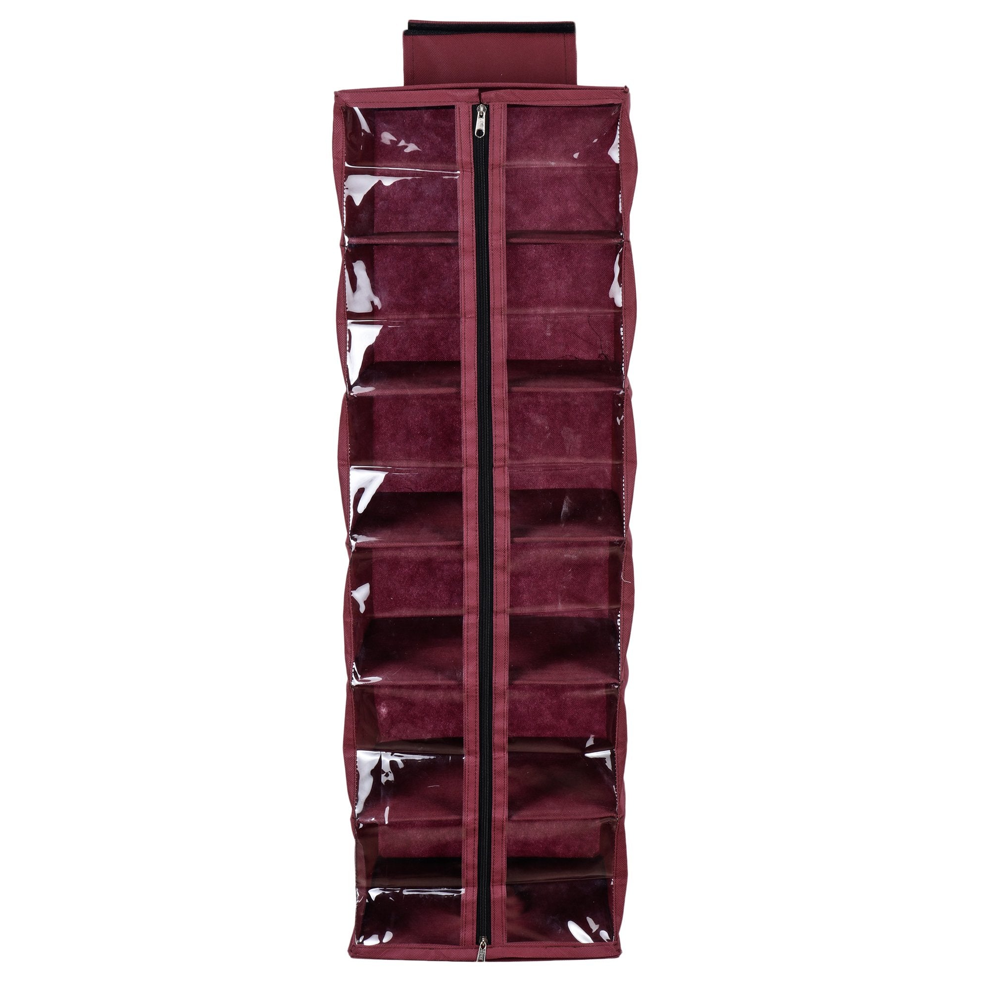 Shrey Creation Hanging 6 Shelf Wardrobe OrganizerMaroon Closet Organizer