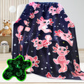 Uofon Axolotl Blanket Glow In The Dark Blanket Pink Axolotl Plush Cute Blanket For Girls Axolotl Gifts Birthday Decorations 50'