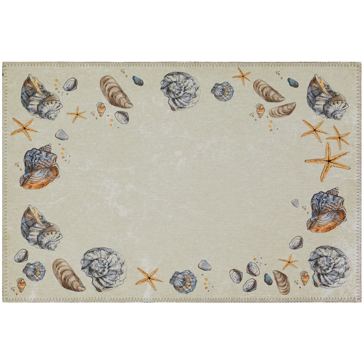 Seabreeze Sz9 Ivory Coastal Rug Rectangle 8' X 10'