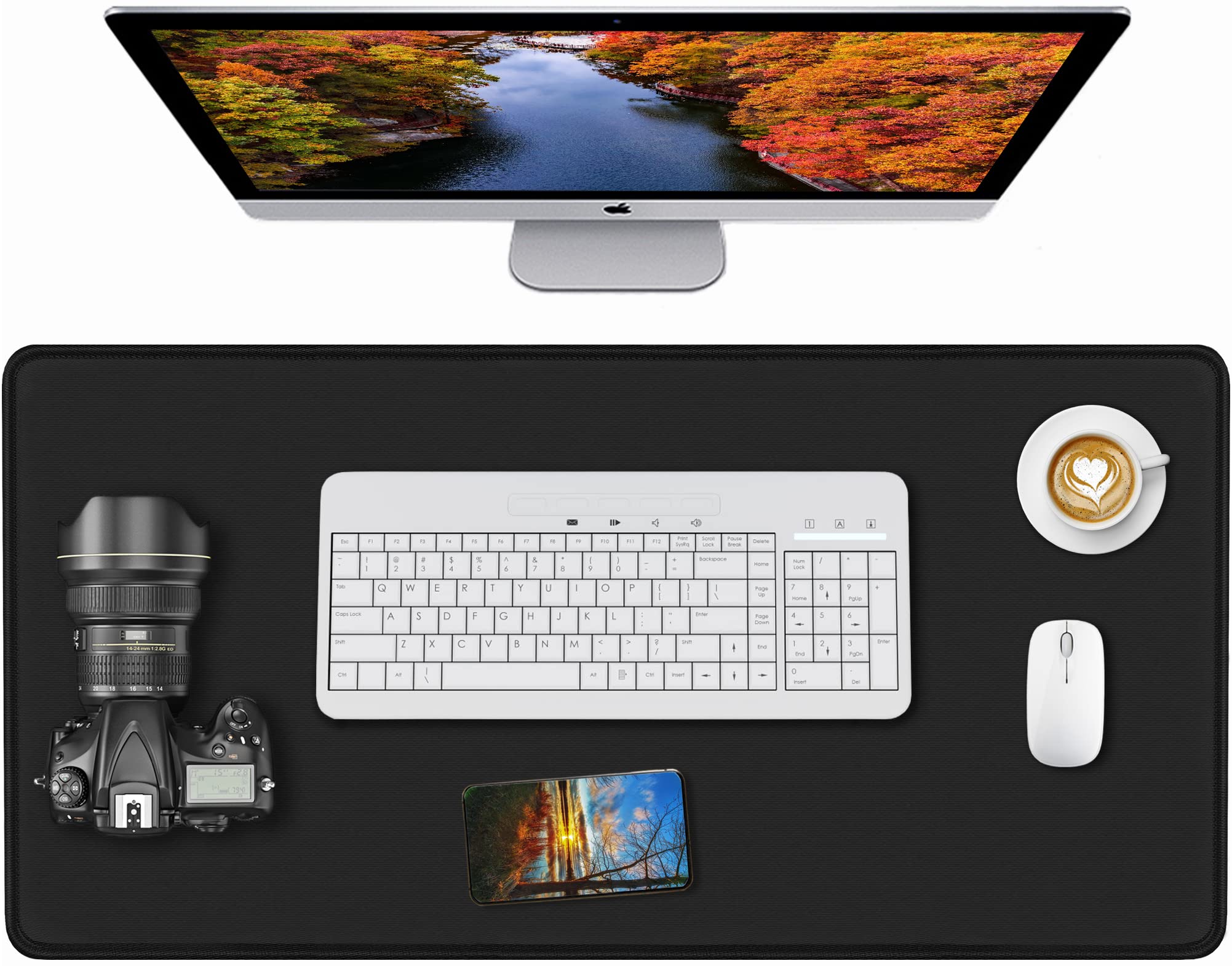Gaming Mouse Pad, Large Mouse Pad, Waterproof Premium-Textured Mouse Mat, Extended Desk Keyboard Mousepad Non-Slip Mousepad Rubb