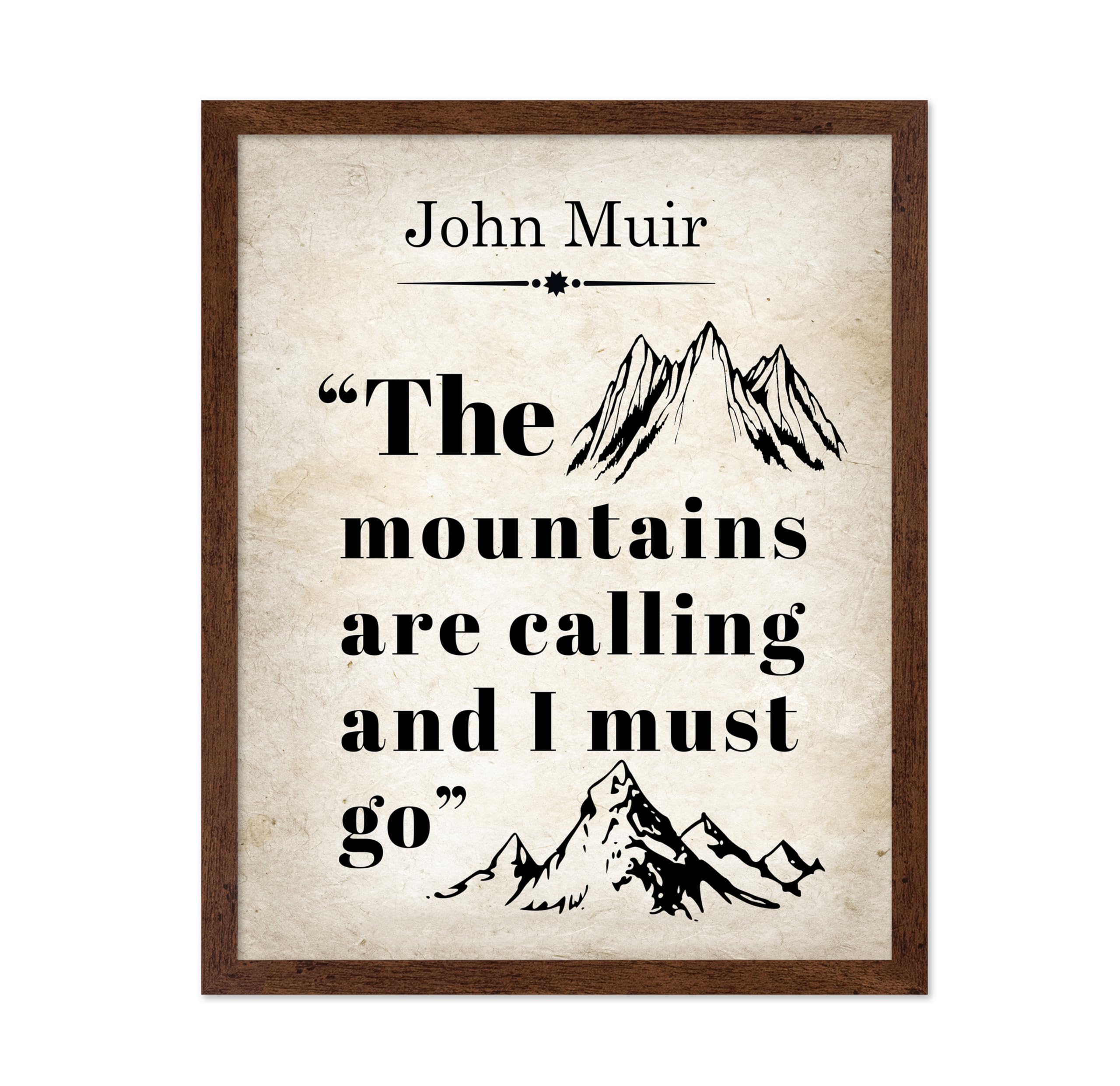 Poster Master Hiking Poster - The Mountains are Calling Print - John Muir Art - Gift for Men, Women, Travel Lover - Minimal Wall