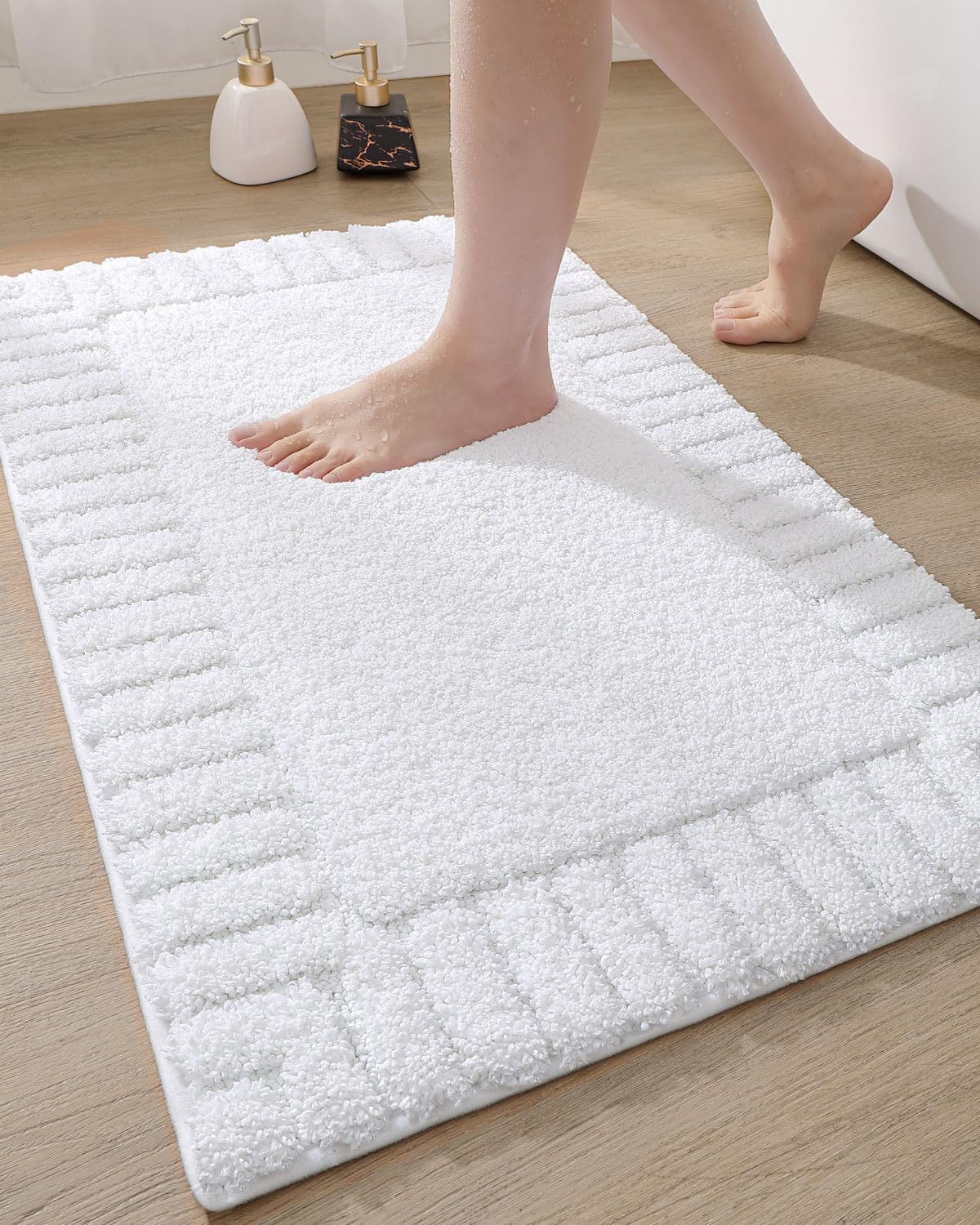 DEXI Bathroom Rugs 16''x24'', Non Slip Bath Mats for Bathroom Floor, Ultra Soft and Absorbent Bath Rug Shower Carpet, Machine Wa