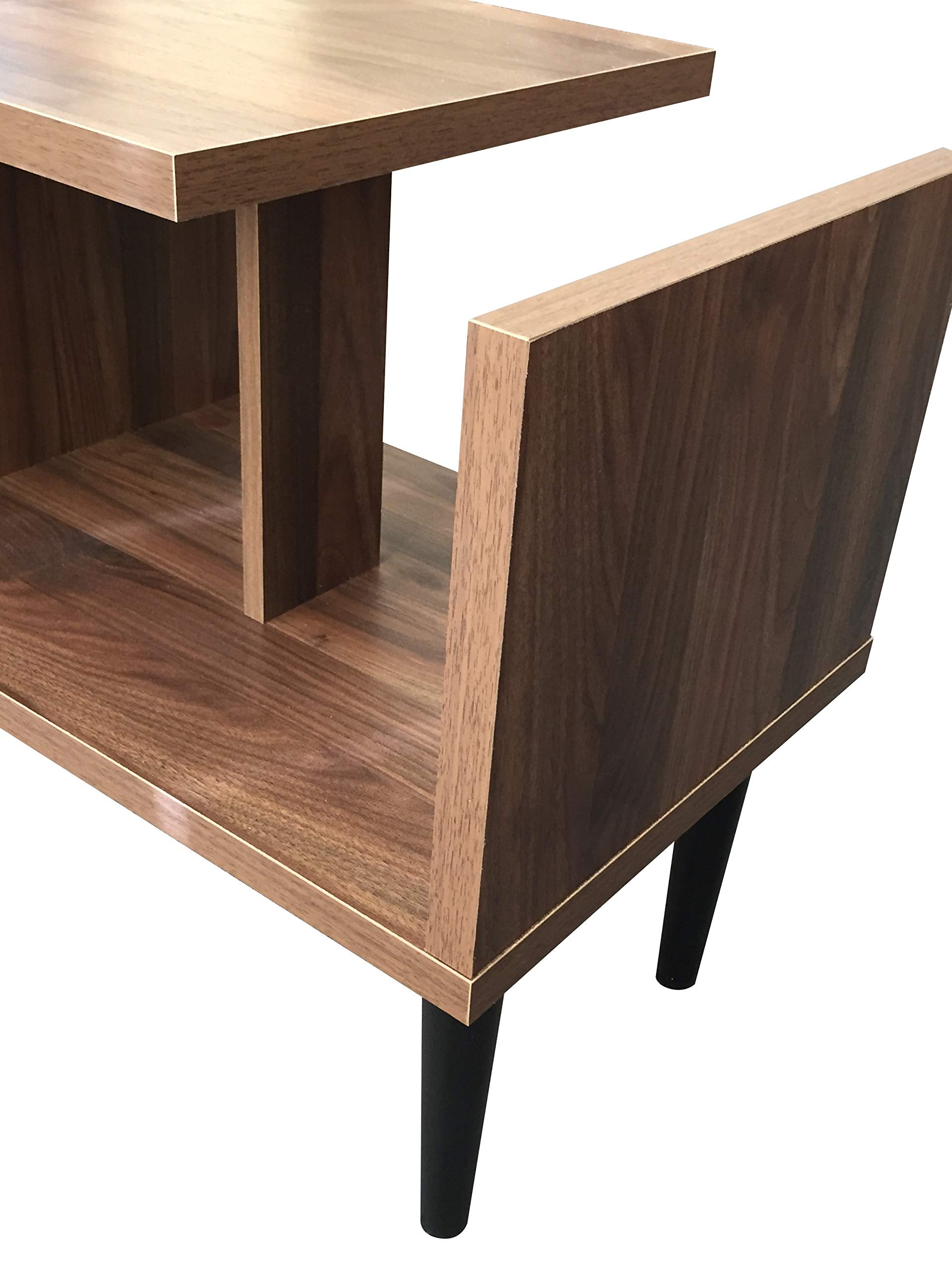 Os Home And Office Mid Century End Table, Danish Walnut