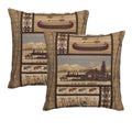 Datansen Set Of 2 Square 18X18 Inch Retro Black Throw Pillow Covers Rustic Lodge Decorative Throw Pillowcase For Home Sofa Thick