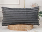 PANOD Faux Fur Decorative Lumbar Throw Pillow Covers 12 x 24,Long Boho Lumbar Pillow Covers Pillow Case Cushion Case for Couch B