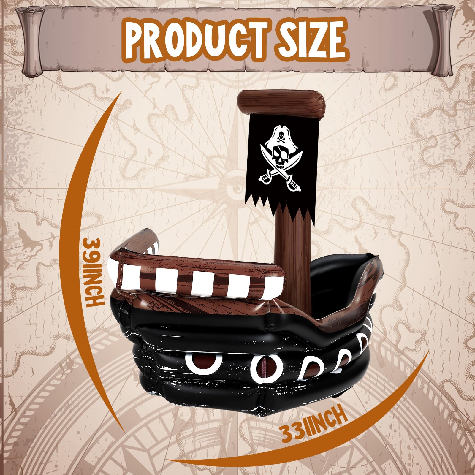 Halloween Inflatable Pirate Cooler Inflatable Serving Bar Food Container Drink Cooler Inflatable Drink Holder Pool For Halloween