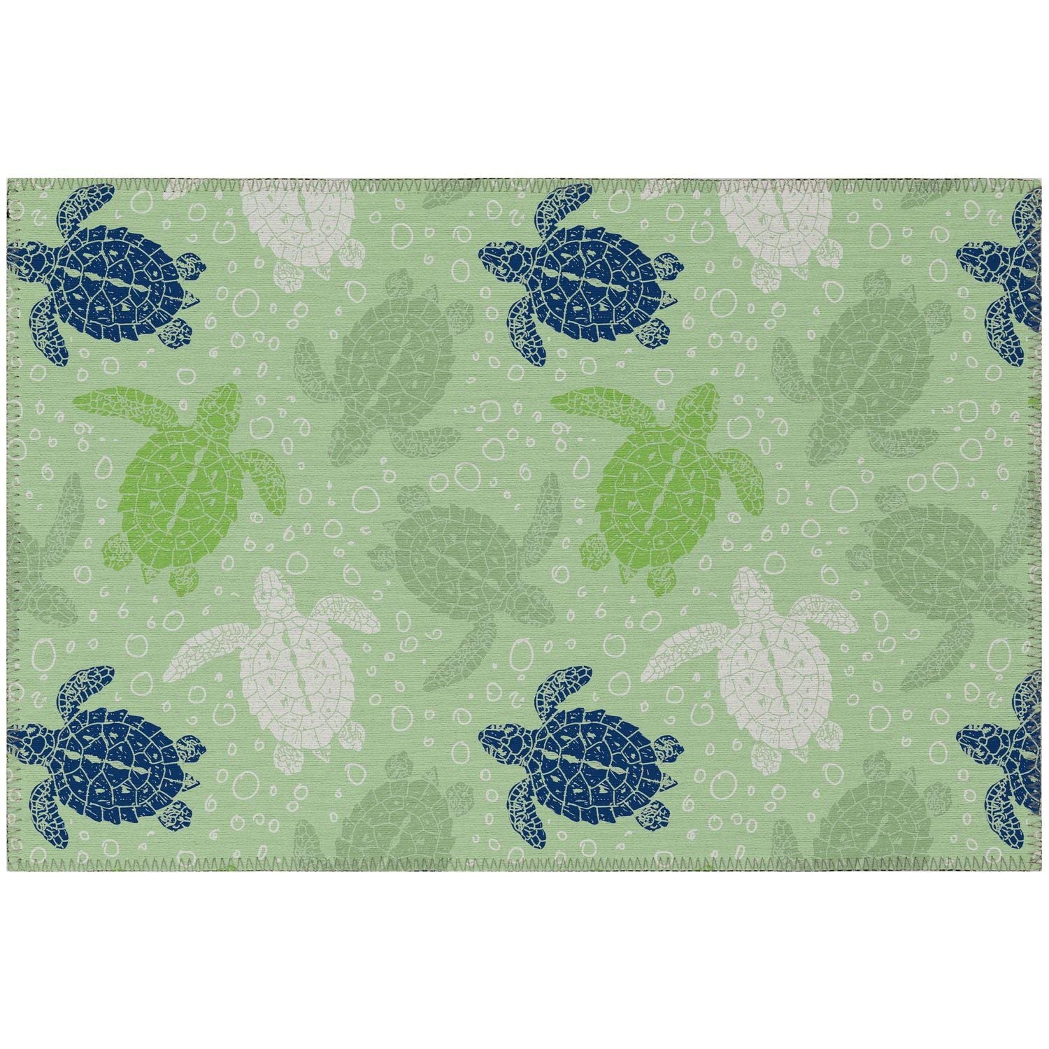 Seabreeze Sz13 Green Coastal Rug Rectangle 3' X 5'