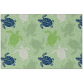 Seabreeze Sz13 Green Coastal Rug Rectangle 10' X 14'