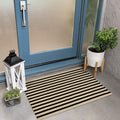 Kimode Front Door Mats 24'X35', Reversible Washable Farmhouse Front Porch Rug Decor, Striped Layered Door Mats Outdoor, Black