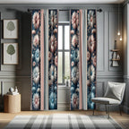 Ambesonne Floral Window Curtains Pack Of 2, Nostalgic Garden With Vintage Daisy Flowers And Bicolour Soft Stripes, Lightweight S