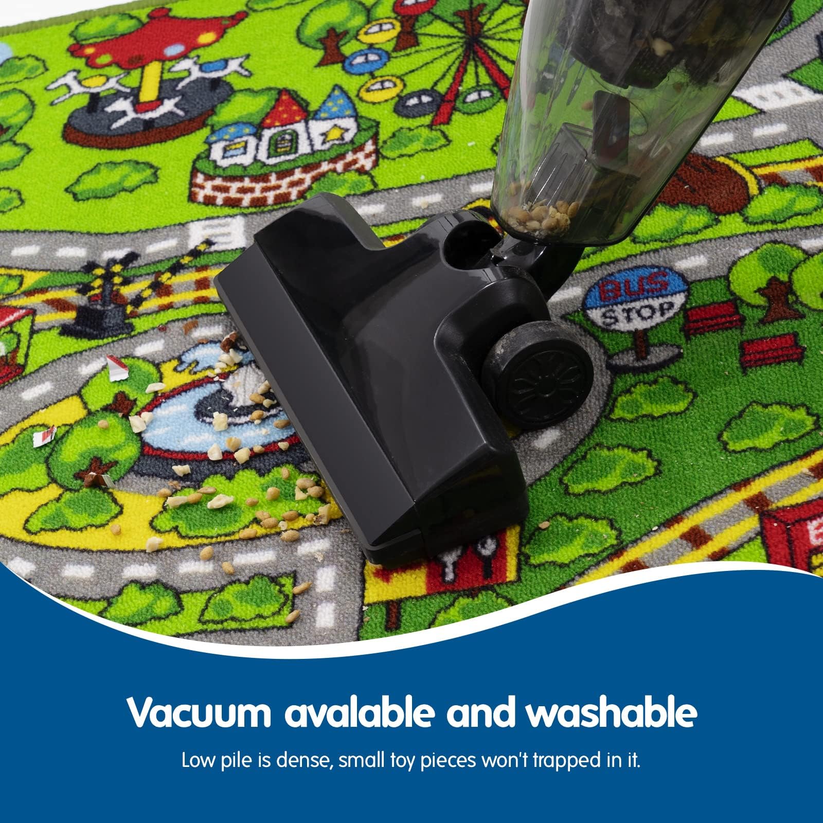 Booooom Jackson Car Rug-Train Rug-Road Rug-Kids Rugs For Playroom-Oval Rug-Car Area Rug-Kid Car Rug Play Mat-Car Mat For Kids To