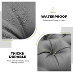 Danghoogy Porch Swing Cushions Waterproof Outdoor Swing Cushion 2-3 Seater Thickened 5 Inches Patio Swing Replacement Cushion Fo