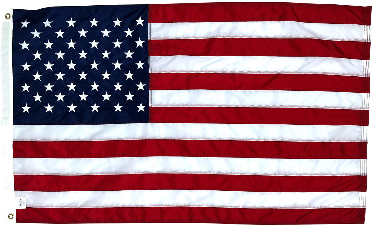 2.5X4 Ft American Flag | 100% Made In Usa | Us Flag In Heavy Duty Outdoor Nylon - Uv Fade Resistant - Premium Embroidered Stars,