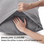 Bedsure Body Pillow Case Cover - Grey Polyester Microfiber Long Pillow Cases, Ultra Soft And Cozy Body Pillowcase With Envelope Closure, 1 Pack, 20X54 Inches