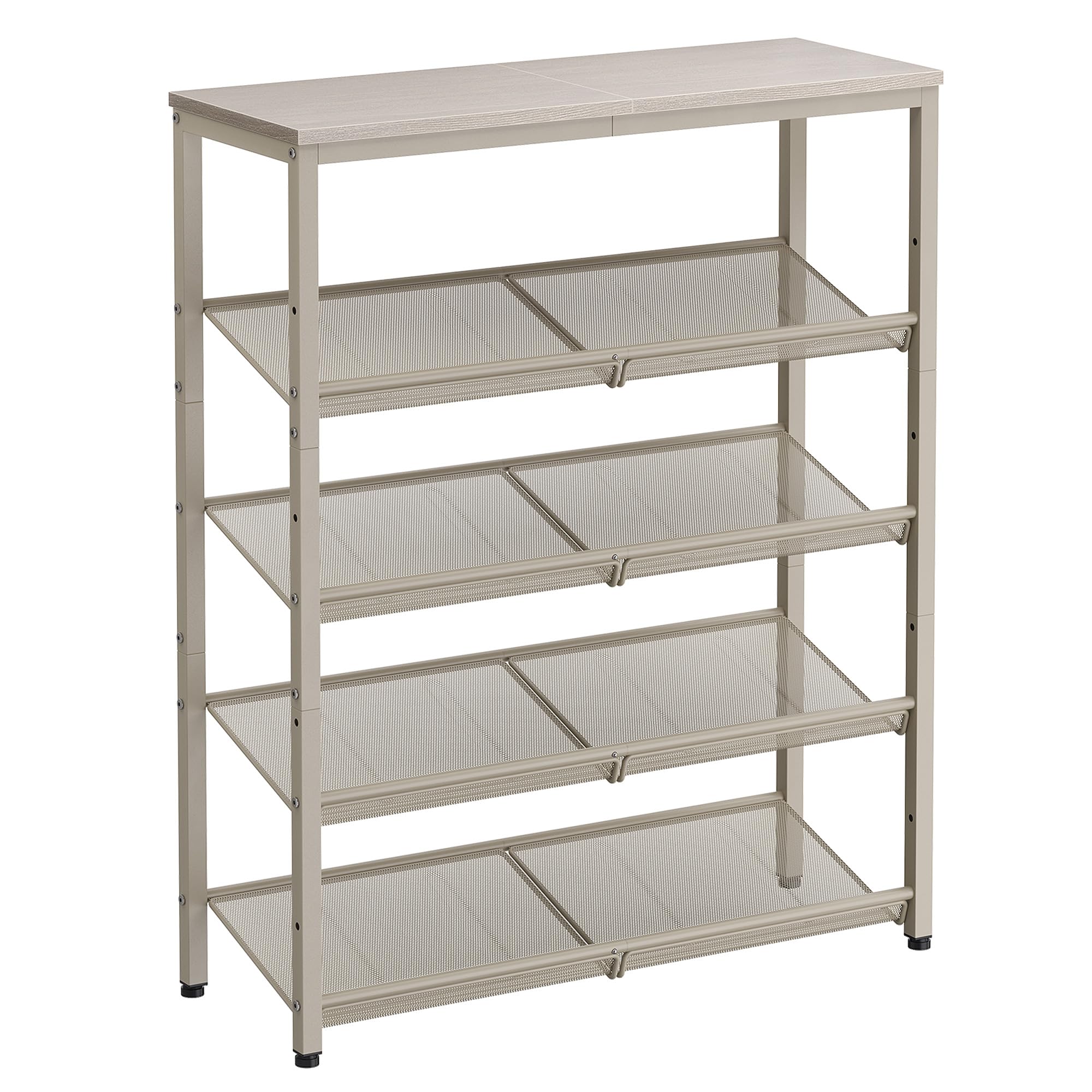 VASAGLE Shoe Rack for Entryway, 5-Tier Shoe Rack Organizer with Storage Shelves and Spacious Top, Freestanding, Adjustable, Indu