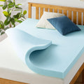 Best Price Mattress 4 Inch Ventilated Memory Foam Mattress Topper, Cooling Gel Infusion, Certipur-Us Certified, Full Blue