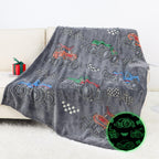 Ohoit Car Gifts For Kids Boys Cute Truck Blanket Glow In The Dark Blanket For Kids Boys Blanket For Sofa Couch Bed Birthday Chri