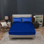 Homiest Royal Blue Satin Fitted Sheet Twin Size Fitted Bed Sheet, Deep Pocket Fitted Sheet Only, Luxury & Ultra Soft Bedding Fitted Sheet Single Bottom Bed Sheets Sold Separately