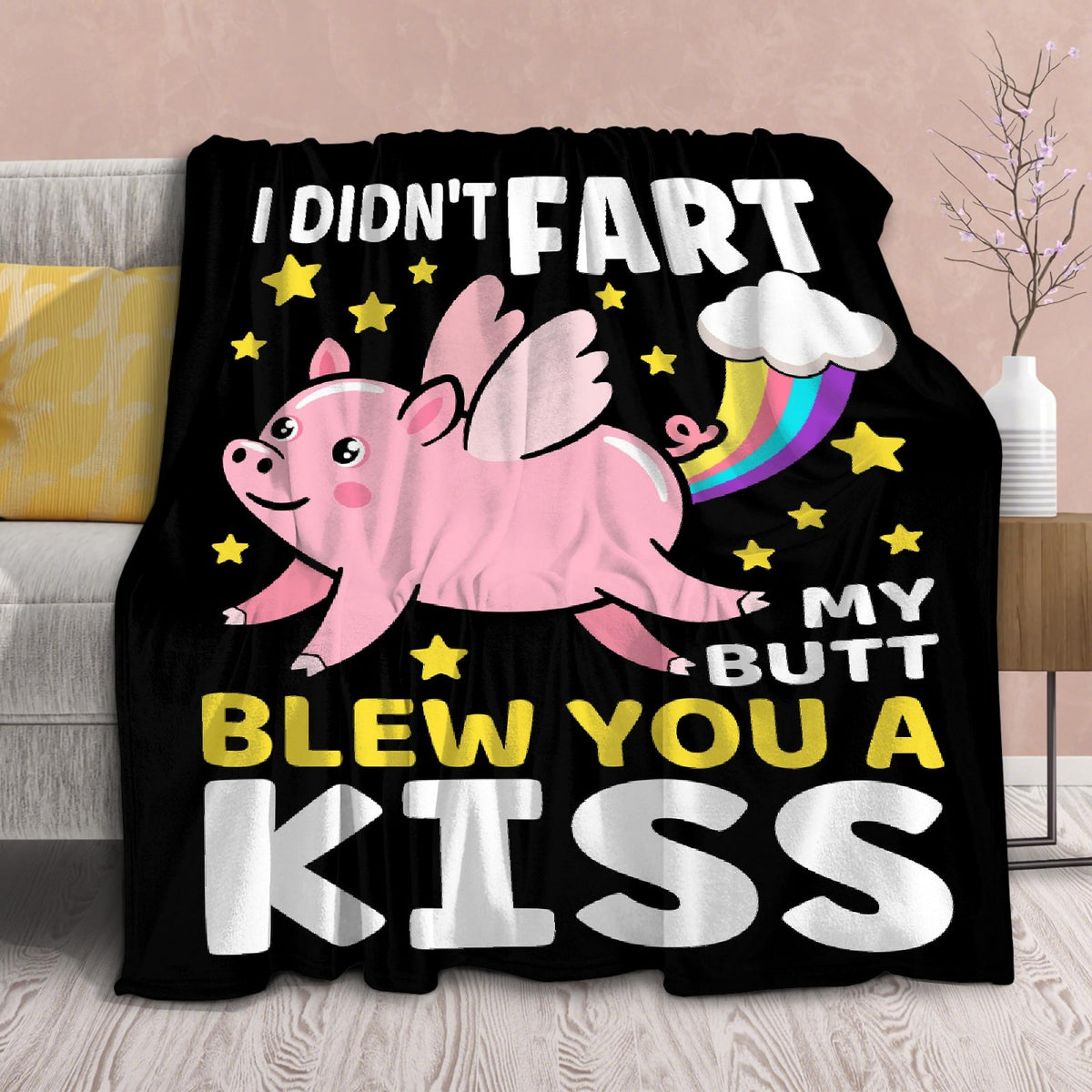 Funny Pig Blanket Gift For Girls Boys- 40X50 Inches Soft Flannel Throws Blankets Funny Gift For Teen Women Men Adult Cute Pig Lo