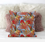 HomeRoots Gold Black Purple 16â€ Crimson Yellow Tropical Zippered Suede Throw Pillow