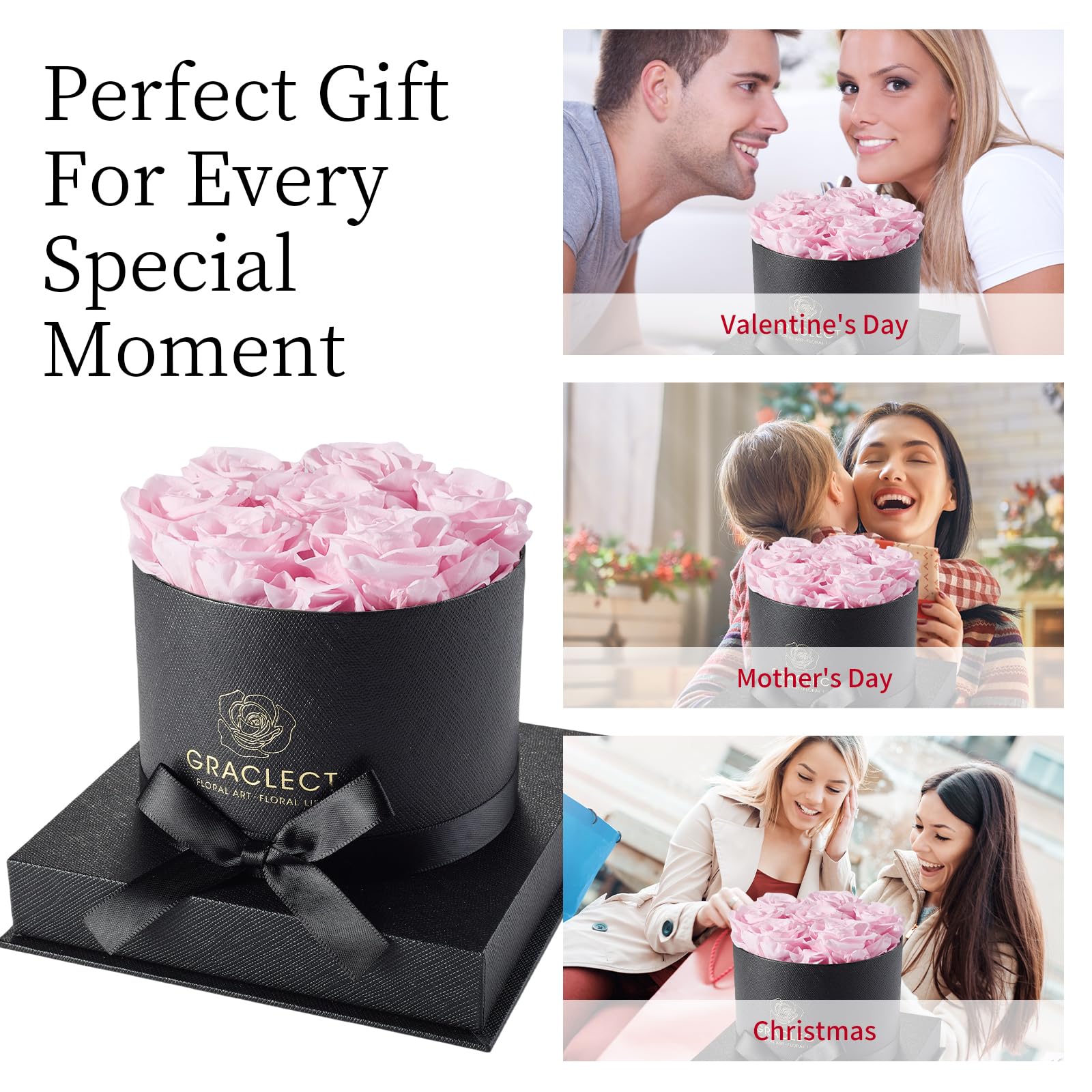 Preserved Roses In A Box - Forever Flowers, Immortal Roses, Eternal Rose Preserved Flowers For Delivery Prime Mothers Day & Vale