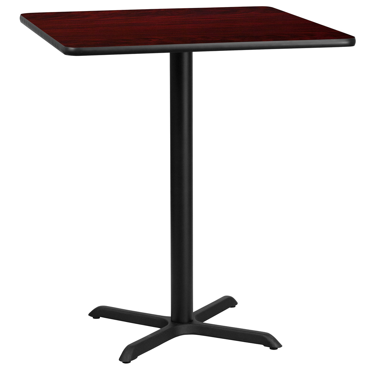 Flash Furniture 36'' Square Mahogany Laminate Table Top With 30'' X 30'' Bar Height Table Base