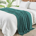 Inhand Knitted Throw Blankets For Couch And Bed, Soft Cozy Knit Blanket With Tassel, Blue Lightweight Decorative Blankets And Th