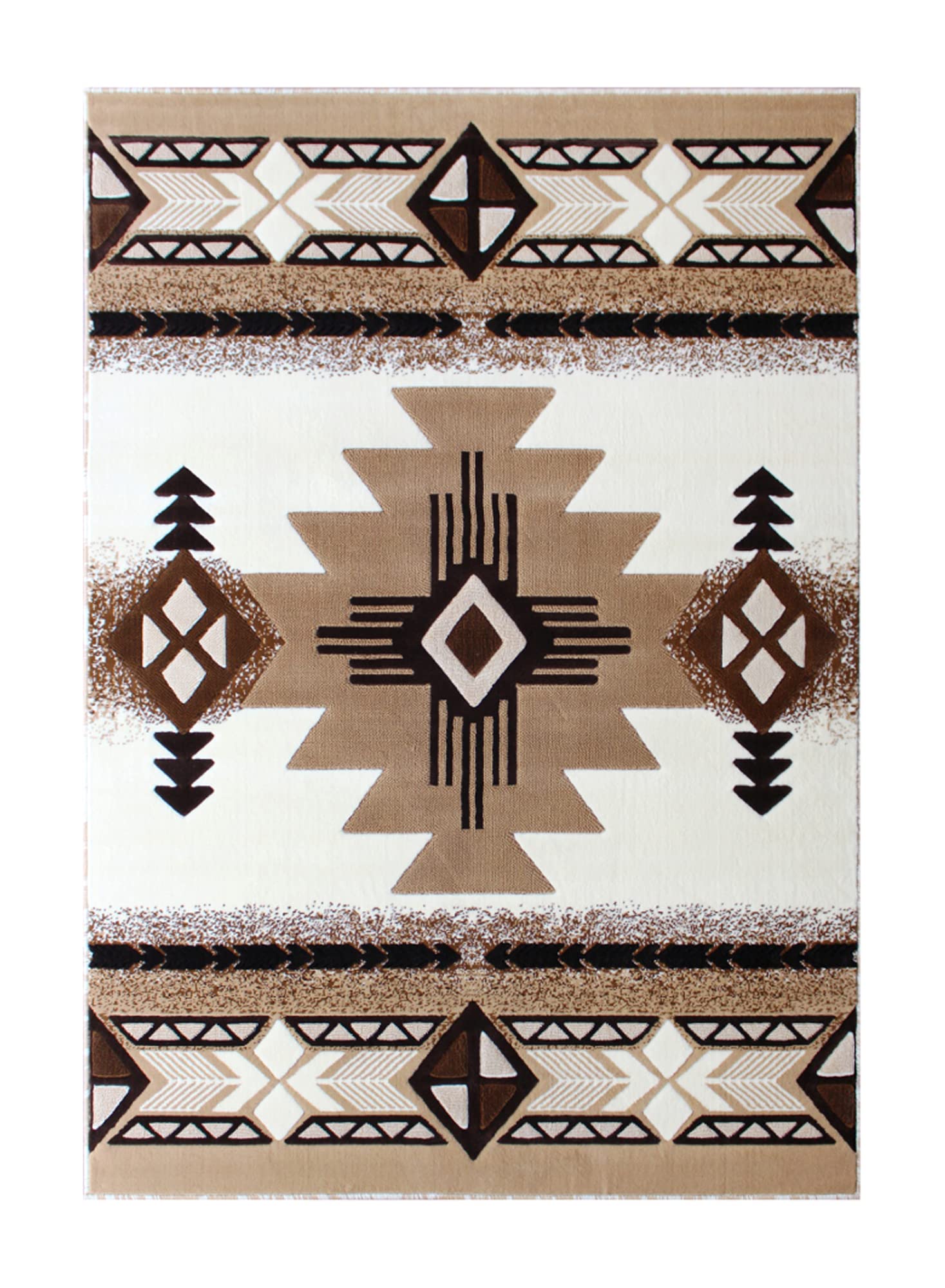 Flash Furniture Mohave Traditional Southwestern Style Area Rug - Rustic Ivory Accent Rug - 8' X 10' - Olefin Fibers With Jute Backing