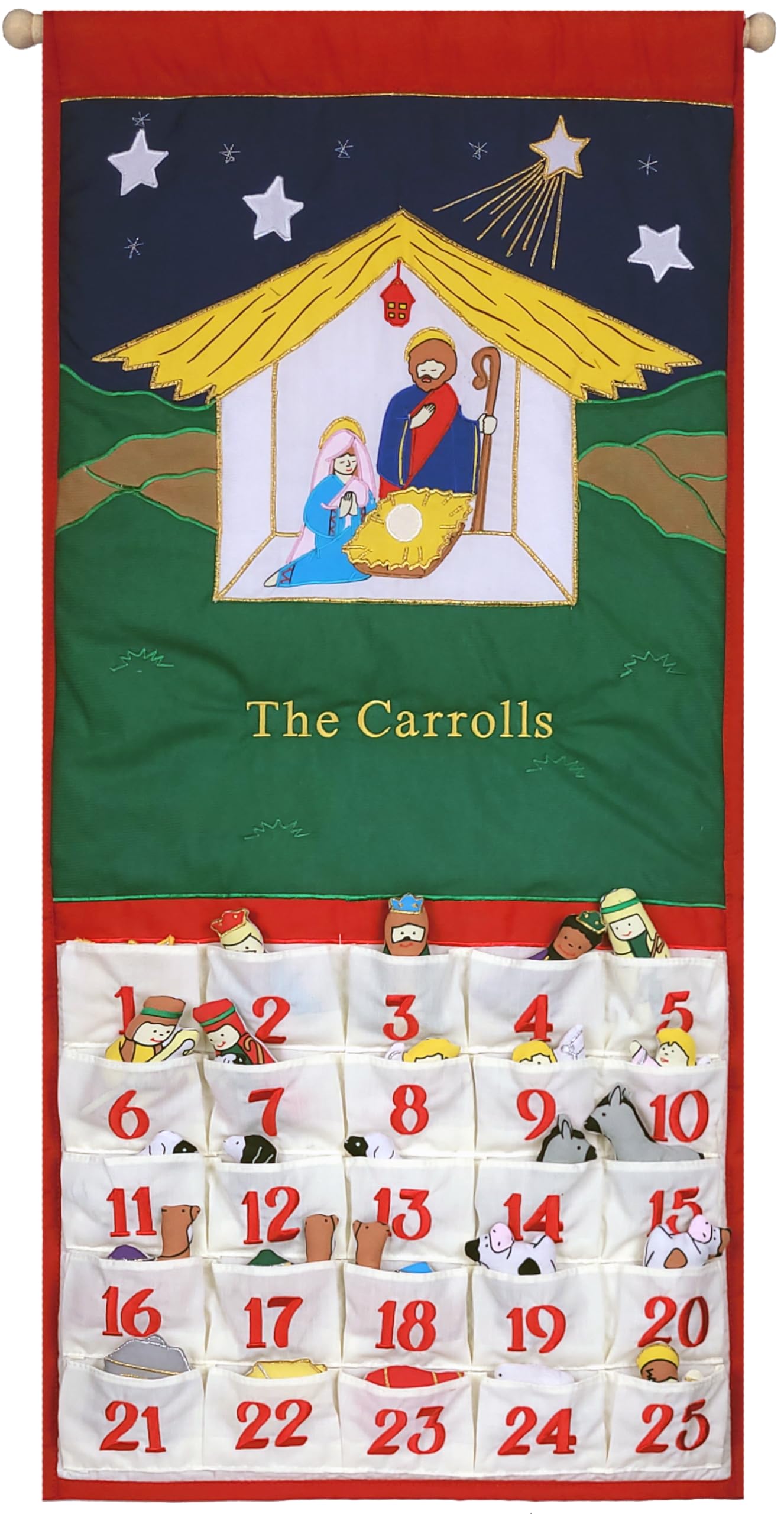 Personalized Traditional Nativity Advent Calendar By Pockets Of Learning | Holiday D  Cor, Crche Manger Scene, Christmas Fabric