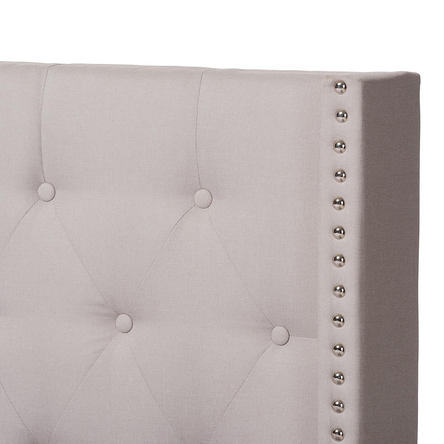 Baxton Studio Brady Fabric Tufted Queen Bed In Beige