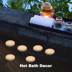 Aignis Flameless Led Floating Candles, 3 Inch White Battery Operated Candles Tealights 24 Pack For Pool/Bathtub/Hot Bath/Wedding