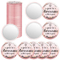 Tradder 18 Pcs 2.76 Inch Inspirational Compact Mirror Bulk Quinceanera Employee Appreciation Gifts Makeup Purse Pocket Mirror fo
