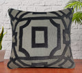 Sajavat Home Cotton & Velvet Cushion Cover 22X22 Inches Jade Black (Pack Of 1)