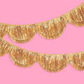 FYSUIMU 6.6 Ft Gold Scalloped Banner Hanging Layered Sparkly Fringe Garland for Bachelorette Birthday Party Backdrop Decor