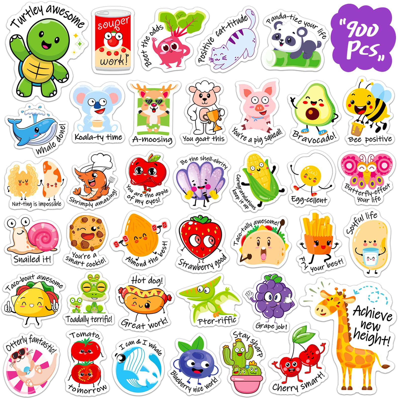 900Pcs Punny Teacher Stickers For Students, Funny Teacher Reward Stickers For Kids Classroom Supplies Motivational Potty Trainin