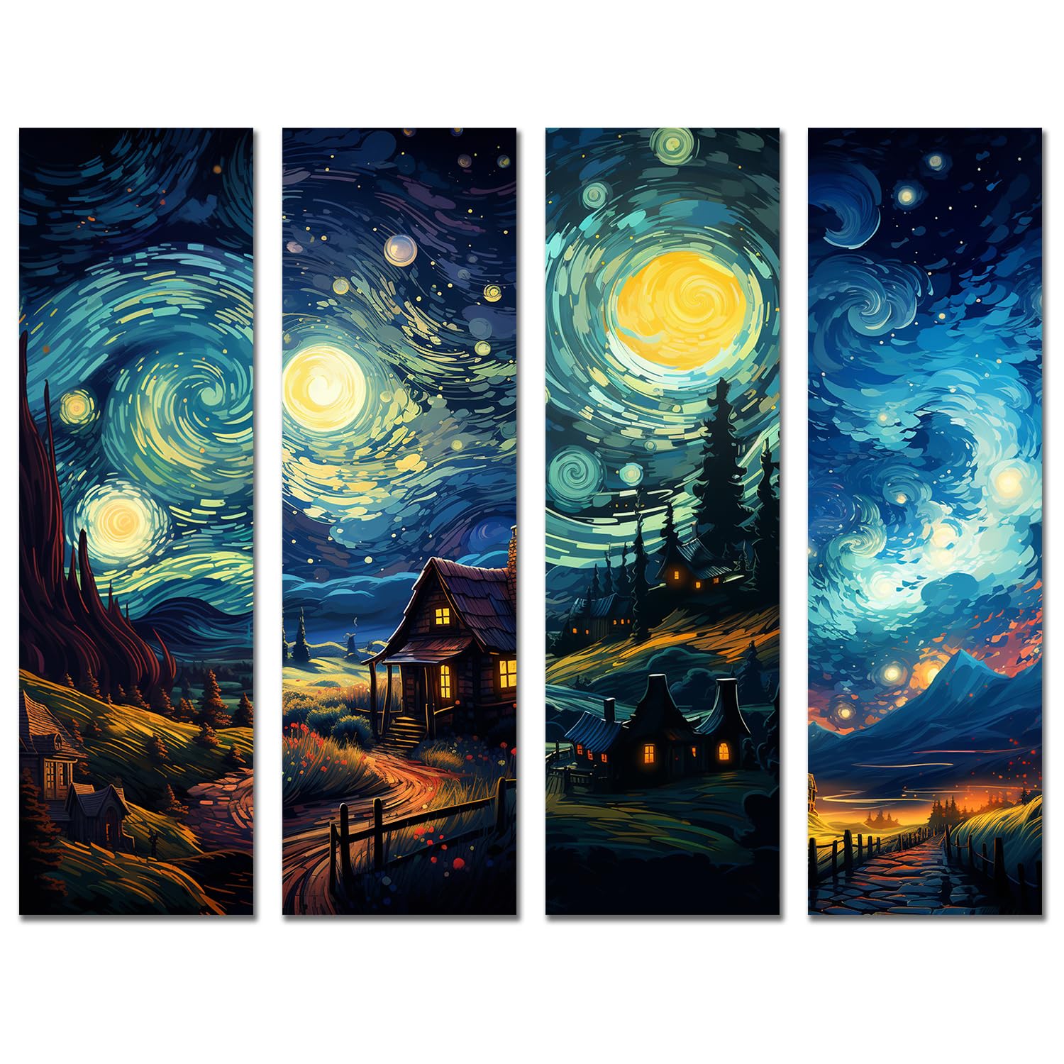 FitIn Trends Starry Night Wall Panel D4  Artistic Van Gogh Inspired Wall Art | Decorative Mdf Panel For Living Room, Bedroom A