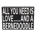 JennyGems Bernedoodle Gifts, All You Need Is Love and a Bernedoodle Wooden Sign, Shelf Decor and Wall Hanging, Made in USA
